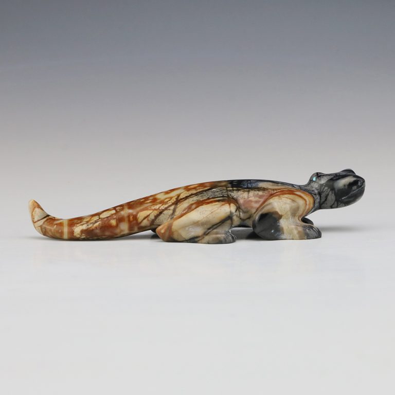 picasso-marble-lizard-fetish-by-nelson-yatsattie-zuni-the-crow-and