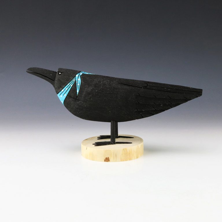 FOLK ART CROW BY RAY & ORLEEN LANSING NAVAJO | The Crow and The Cactus