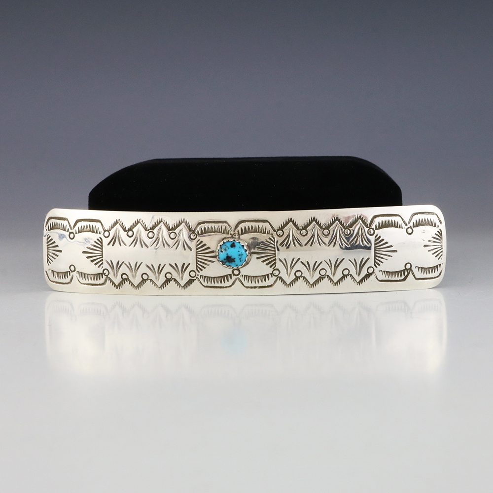 STERLING SILVER & TURQUOISE BARRETTE BY JOLENE BEGAY NAVAJO | The Crow ...