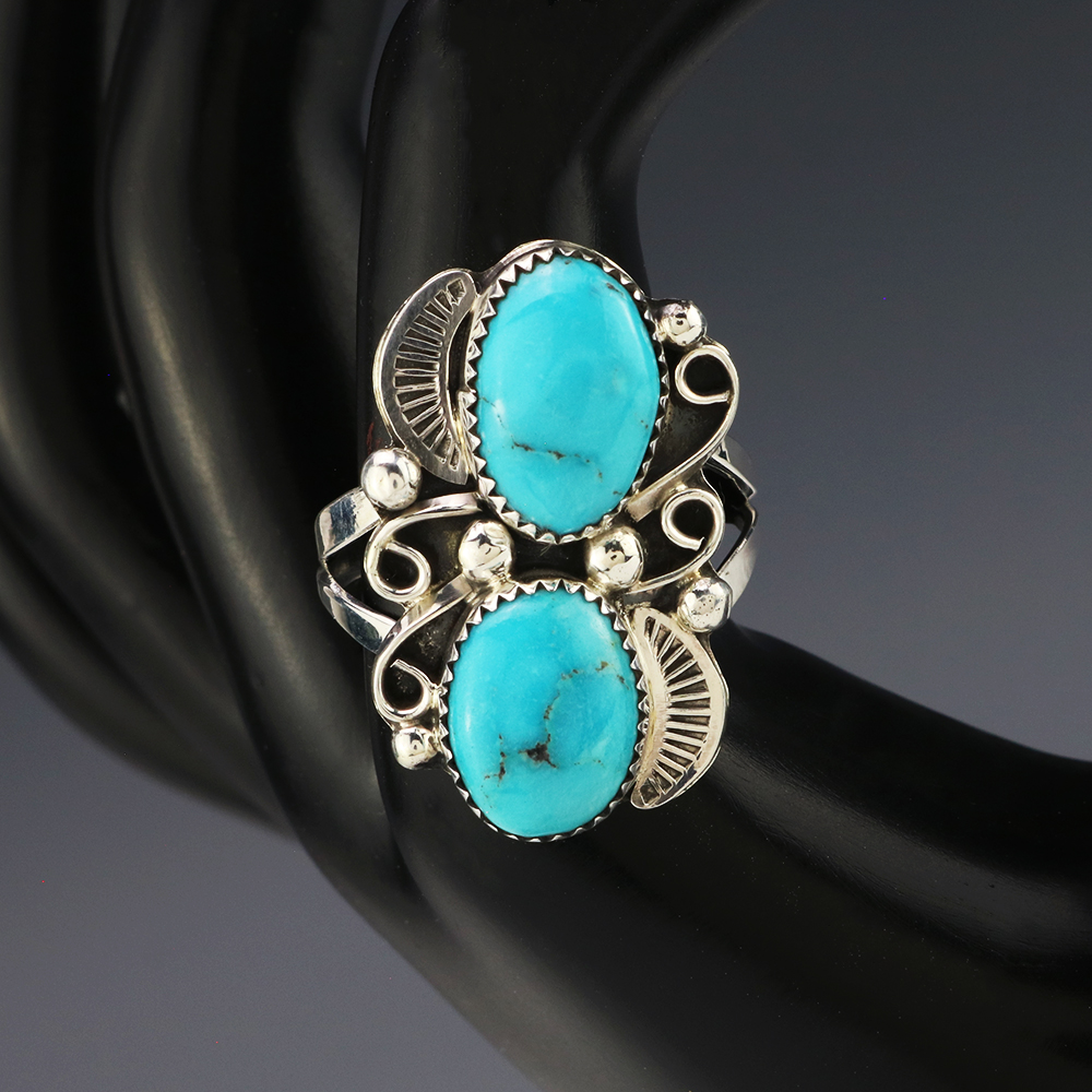 Vintage Navajo Sterling Silver Pale Blue Turquoise Ring 5.75 -  Yourgreatfinds