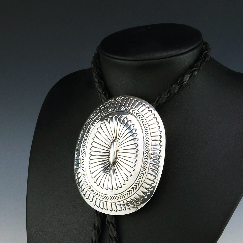 NAVAJO STERLING SILVER BOLO TIE BY CARSON BLACKGOAT | The Crow and The ...