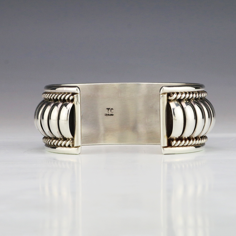 NAVAJO STERLING SILVER BRACELET BY THOMAS CHARLEY | The Crow and The Cactus