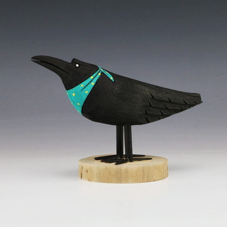 NAVAJO FOLK ART CROW BY RAY & ORLEEN LANSING | The Crow and The Cactus