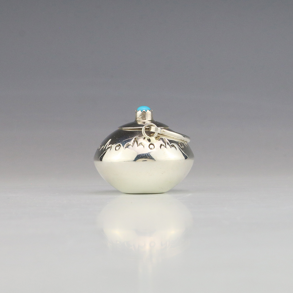 NATIVE AMERICAN NAVAJO STERLING SILVER MINIATURE POT BY WESLEY WHITMAN ...