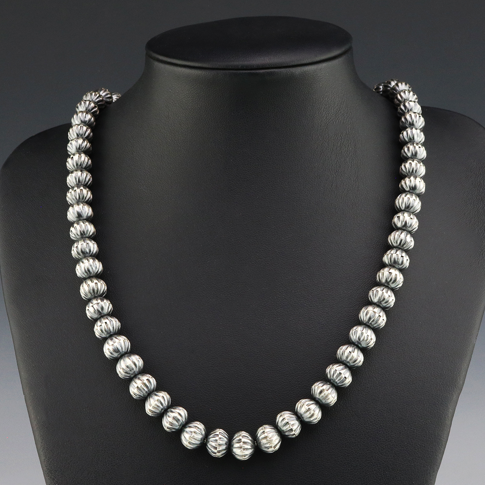 Sterling Silver Beaded Necklace | Aspinal of London