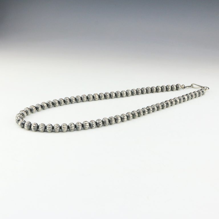 NAVAJO STERLING SILVER BEAD NECKLACE BY TASHEENA LONG | The Crow and ...