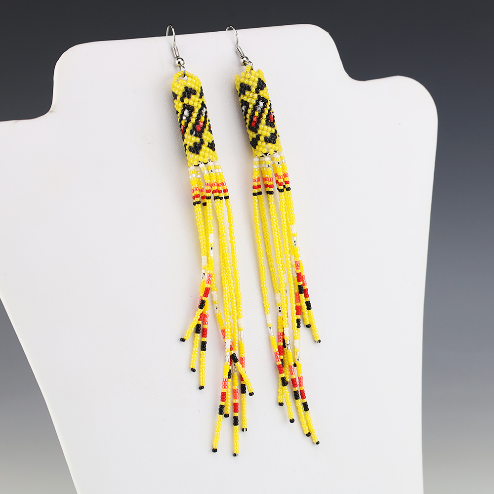 Handmade Sterling Silver Navajo Bead Earrings With Blue Stone - 1.5 Inch, French Wire Closure, Signed Native American Jewelry