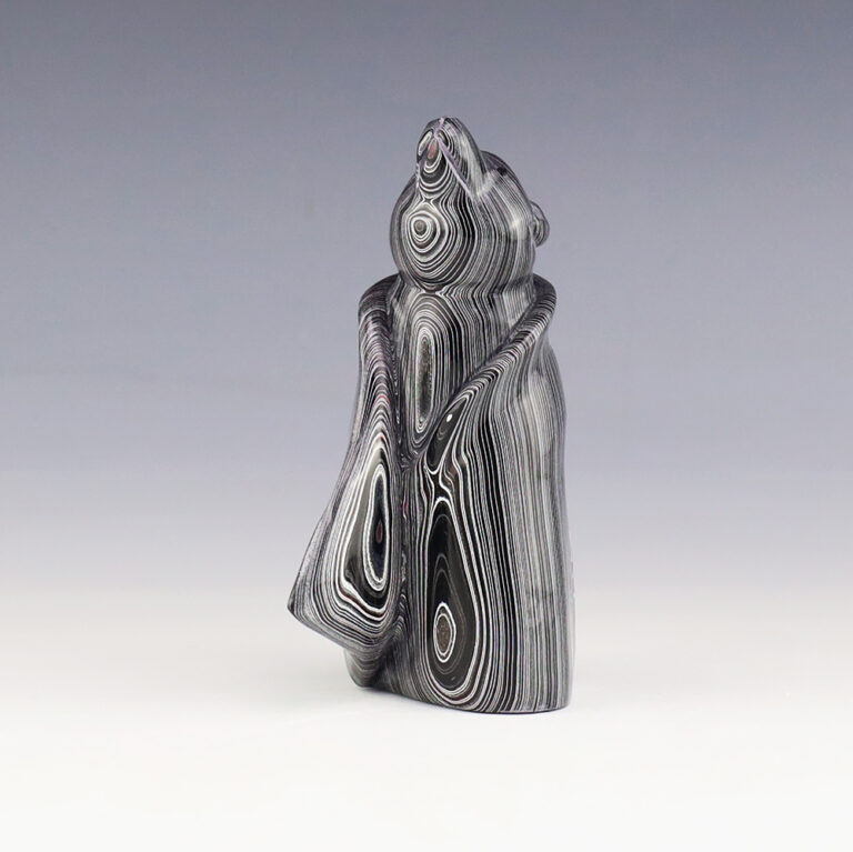 Pendentif Fétiche Aigle Zuni En Fordite Rare - Sculpture Faite Main Par L'artisan Brian Yatsattie