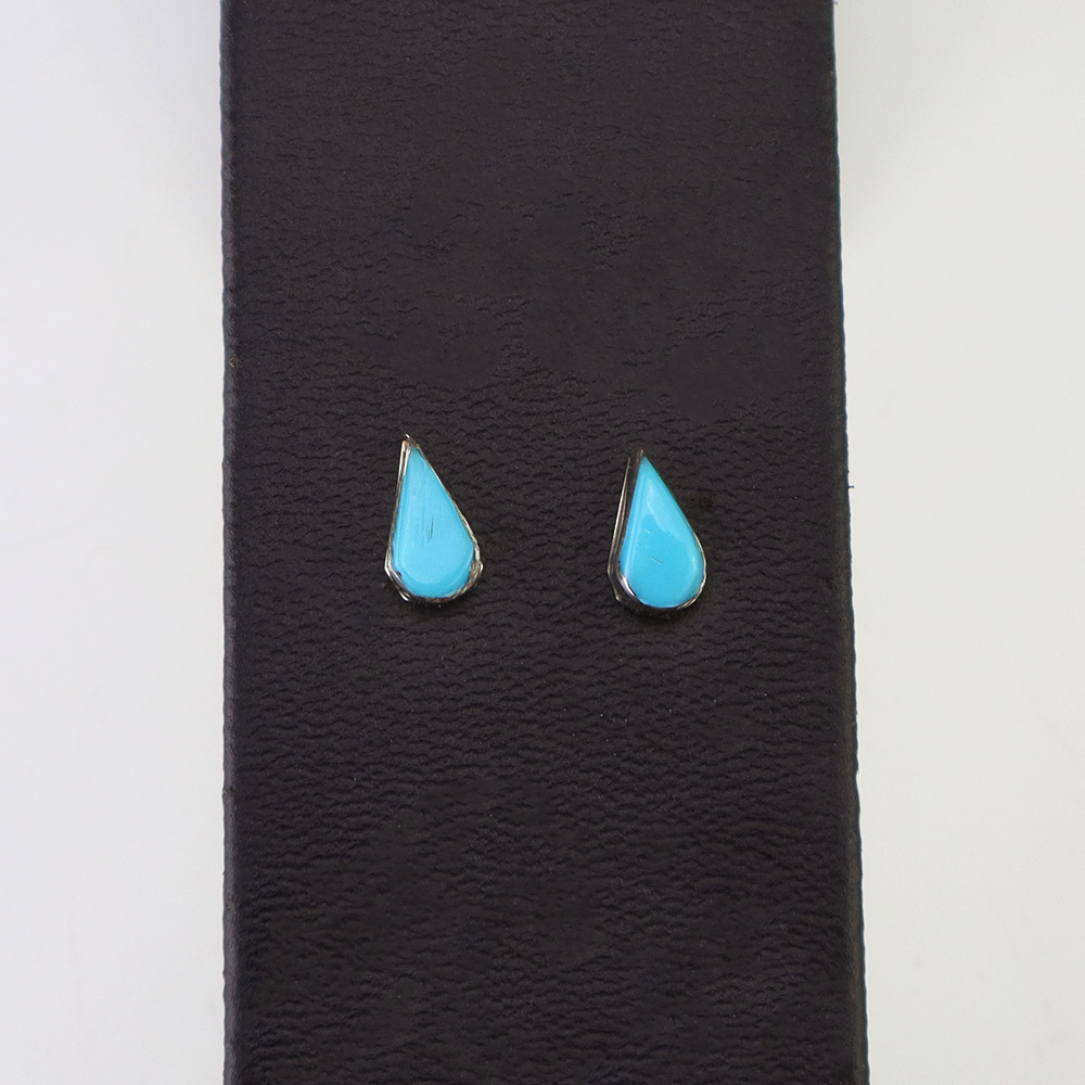 ZUNI STERLING SILVER & TURQUOISE EARRINGS BY ANGIE ROSETTA