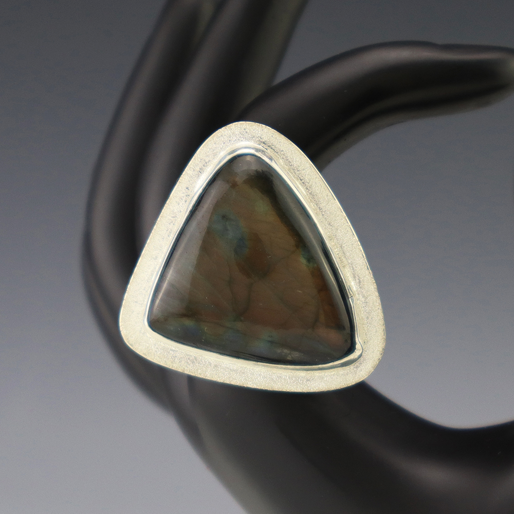 ZUNI STERLING SILVER & LABRADORITE RING BY BRIAN YATSATTIE 8