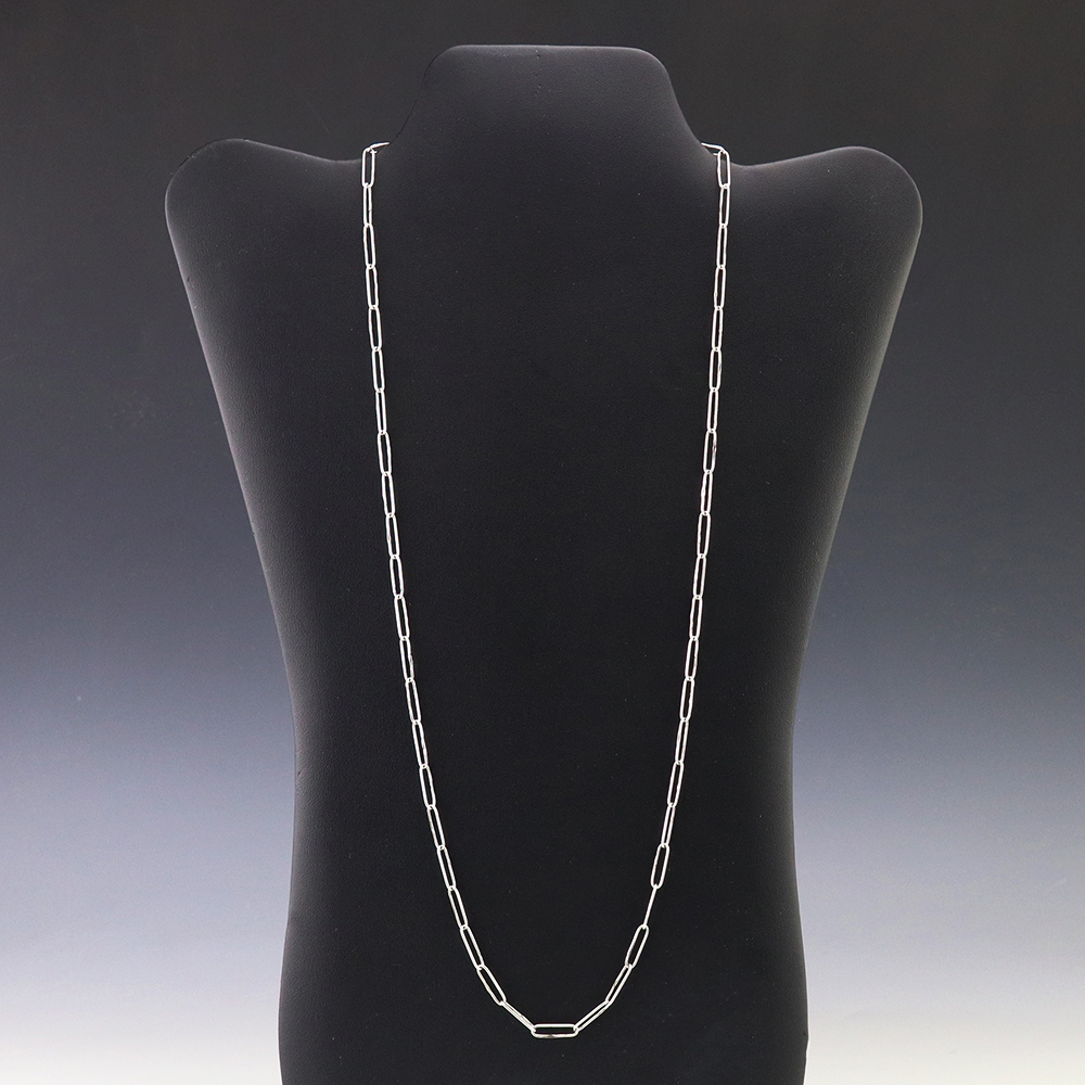 ZUNI STERLING SILVER PAPERCLIP CHAIN BY CARLO LONJOSE 26